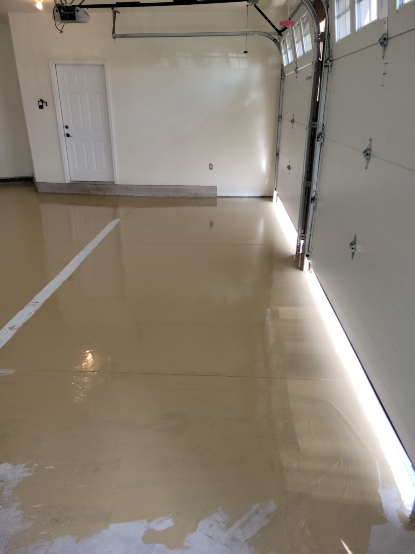 Garage floor epoxy & flake coating — Before